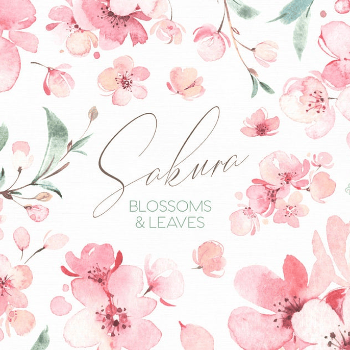 Kit Digital Flores de Sakura 1