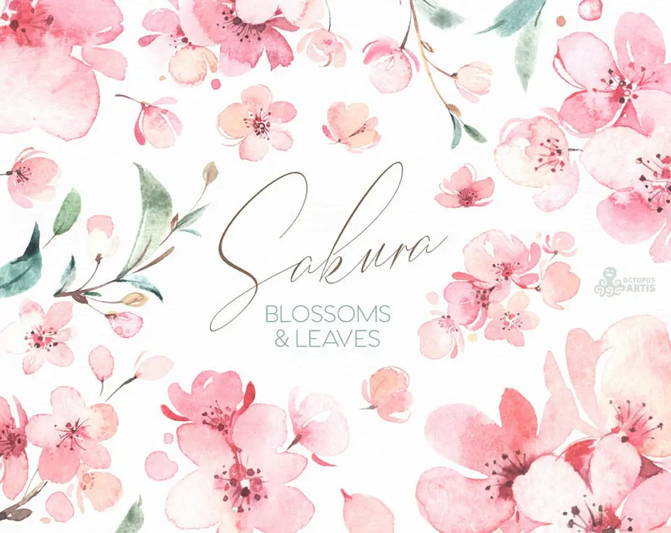 Kit Digital Flores de Sakura 1