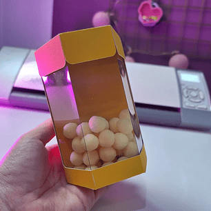 Arquivo de corte caixa hexa com visor big - Pomposa