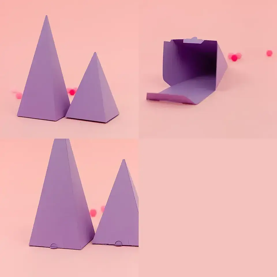 Arquivo de corte Caixa Pirâmide com Trava - Pomposa 1