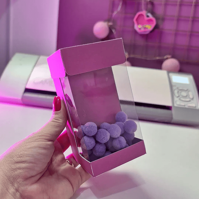 Arquivo de corte caixa quadrada visor - Pomposa 1