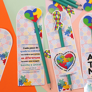 Arquivo Abril Azul Autismo Card Lápis ou Caneta - loopinha