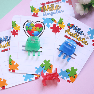 Arquivo Abril Azul Autismo Card Piranha ou Presilha - loopinha