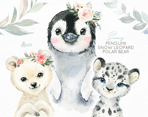 Kit Digital Animais da Neve