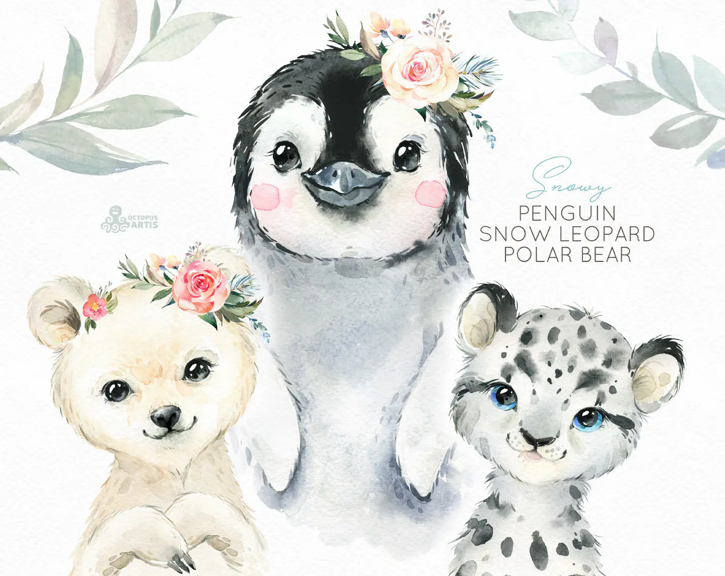 Kit Digital Animais da Neve 1