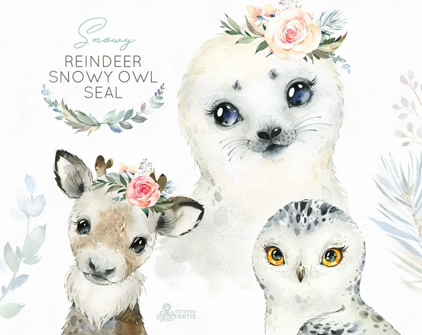 Kit Digital Animais da neve 1