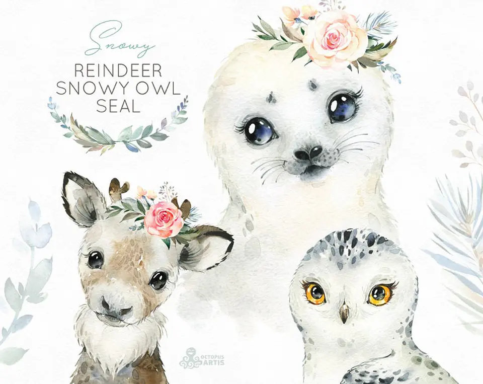 Kit Digital Animais da neve 1