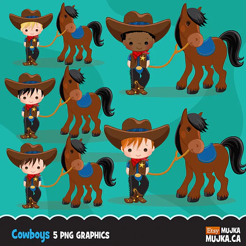 Kit Digital Cowboy Cute