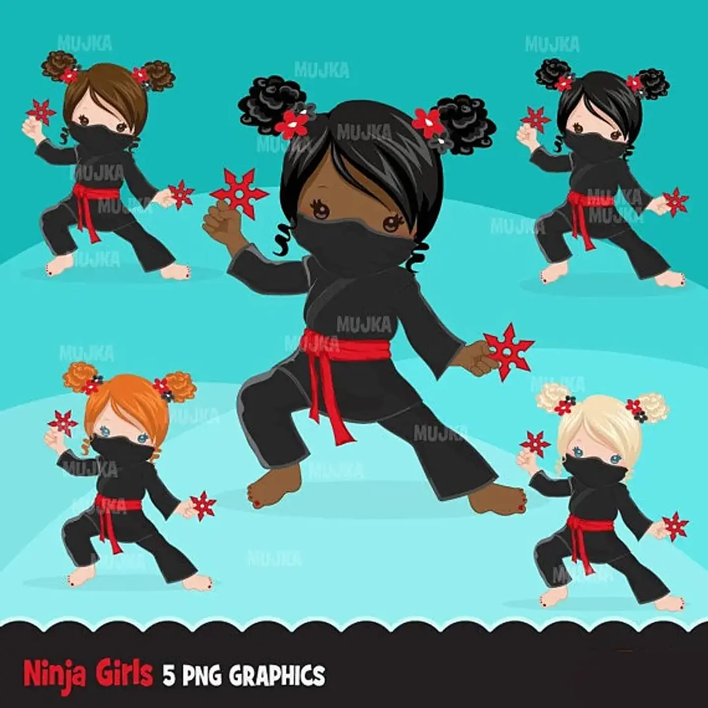 Kit Digital Ninjas Meninas 1