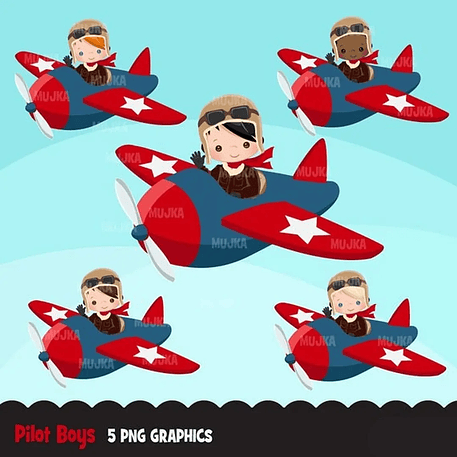 Kit Digital Pitoto Avião Menino 1