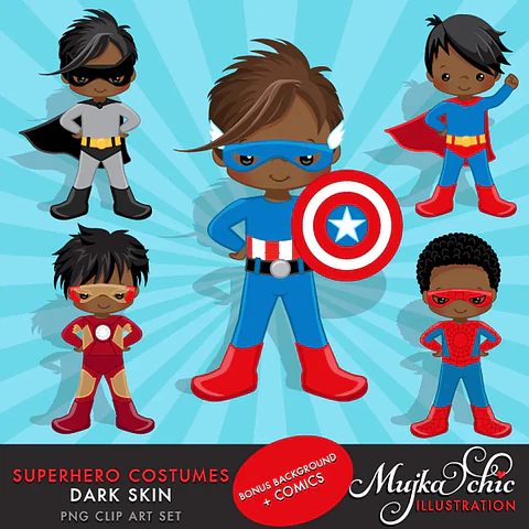 Kit Digital Super Heróis Boy