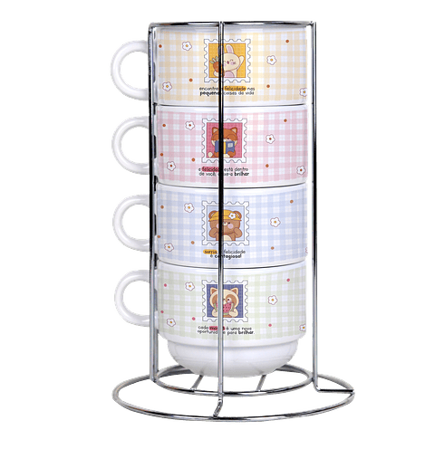 Arquivo Torre de Xícaras Bichinhos Felicidade