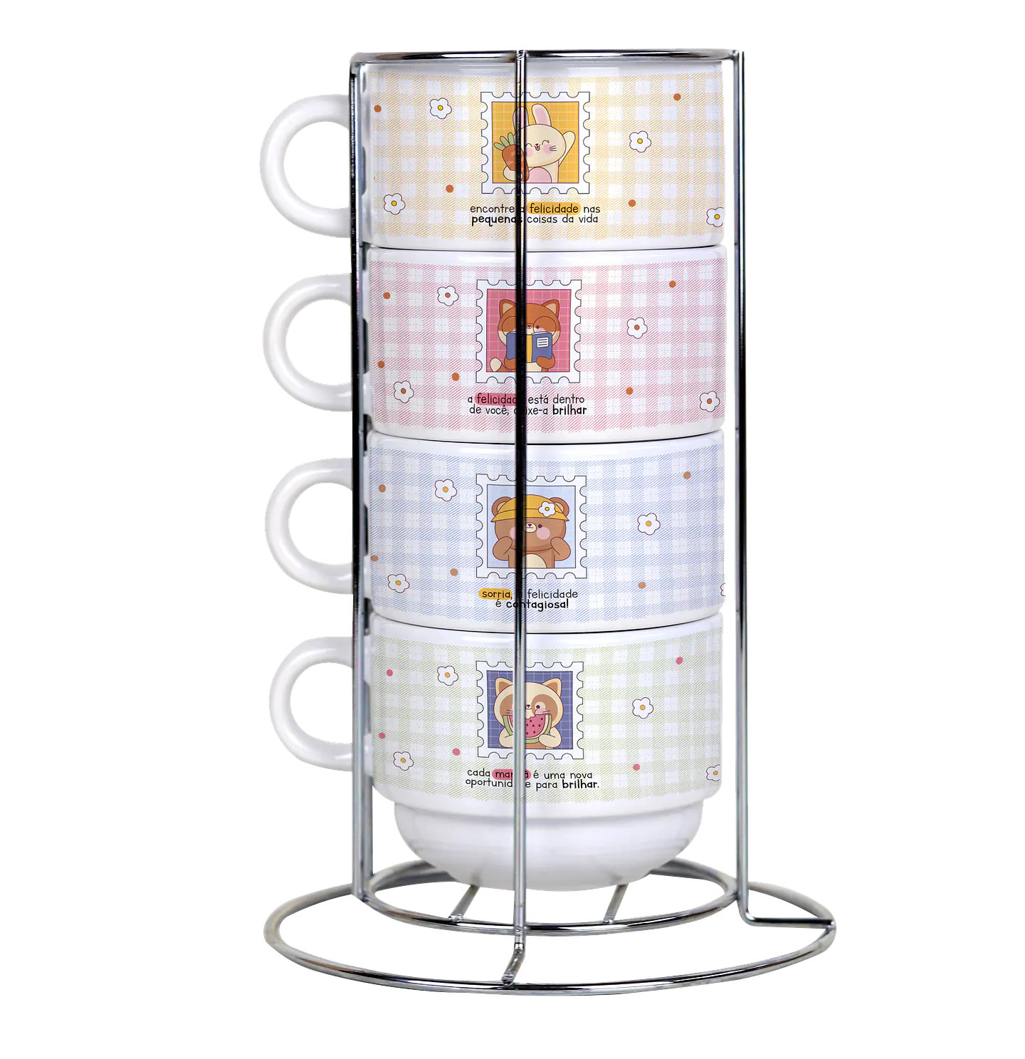 Arquivo Torre de Xícaras Bichinhos Felicidade 1