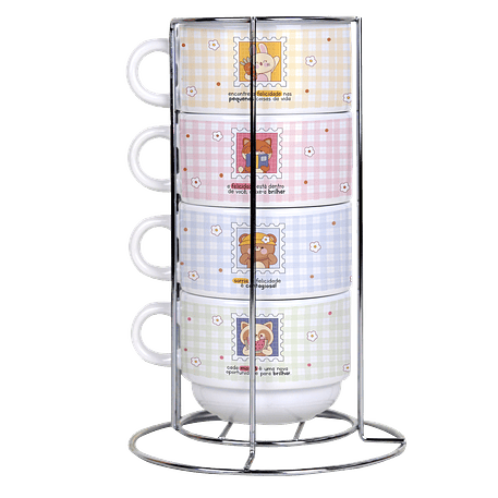 Arquivo Torre de Xícaras Bichinhos Felicidade 1