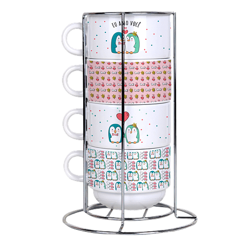 Arquivo Torre de Xícaras Casal Pinguim