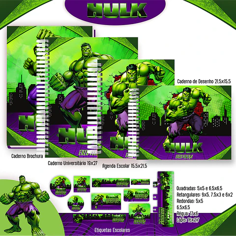 Arquivo Escolar Hulk - Pamella