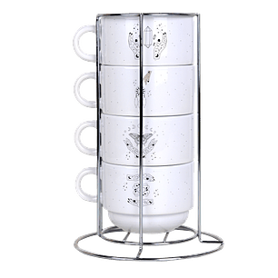 Arquivo Torre de Xícaras Mistico Sol e Lua Borboletas