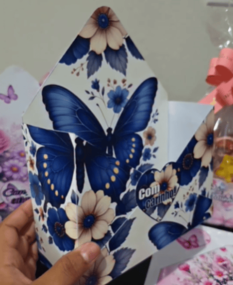 Arquivo Combo Caixa Envelope Florais