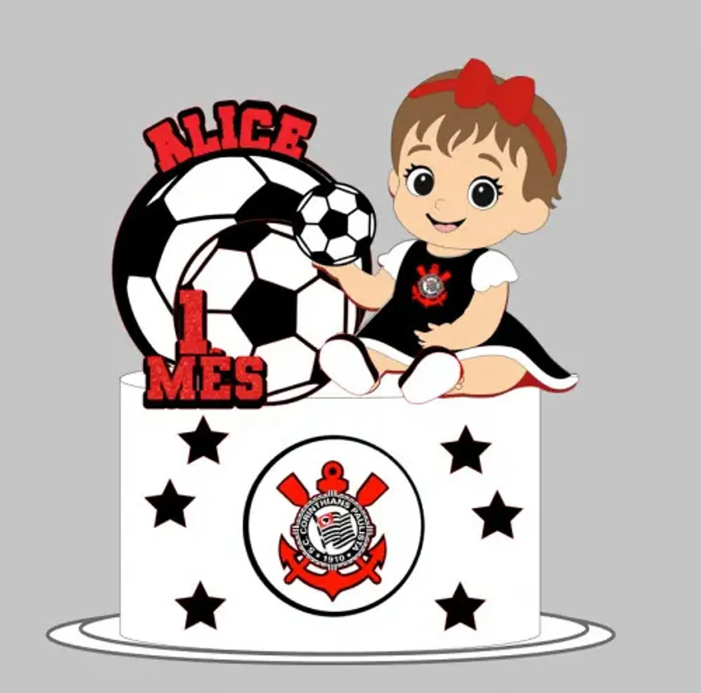 Arquivo Topo de Bolo Corinthians Bebê Menina Segurando Bola 1
