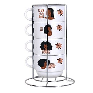 Arquivo Torre de Xícaras Mulher Negra