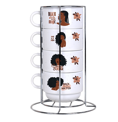 Arquivo Torre de Xícaras Mulher Negra