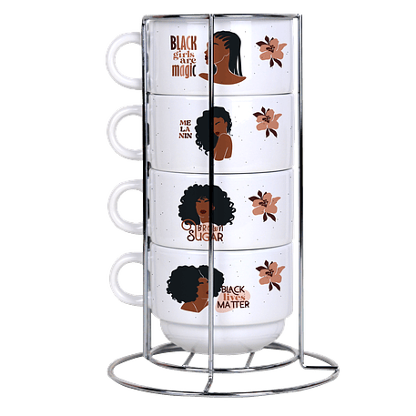 Arquivo Torre de Xícaras Mulher Negra 1