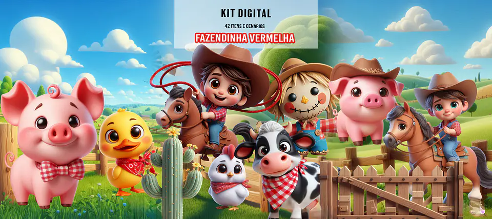 Kit Digital Fazendinha Vermelha 1