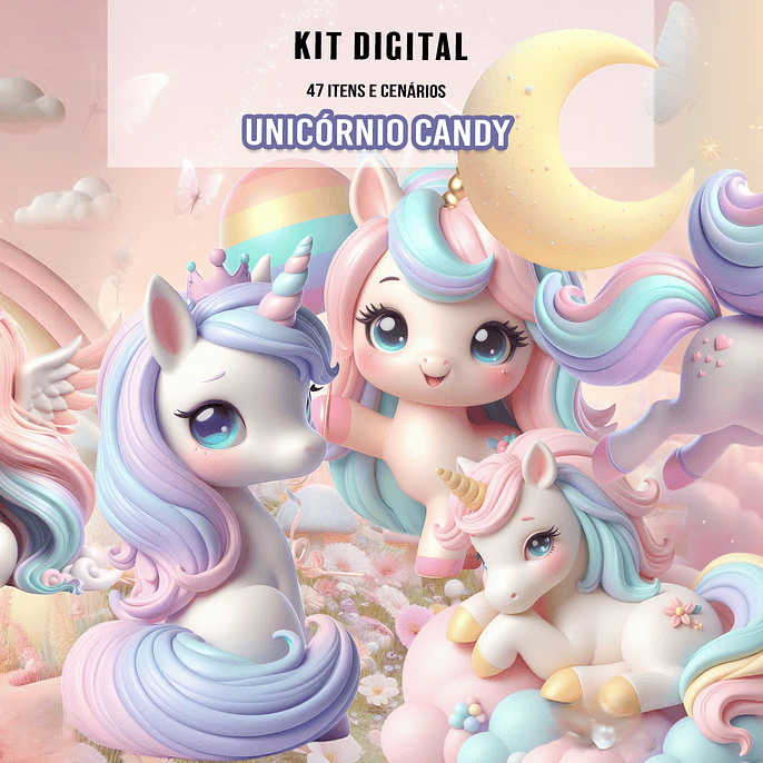 Kit Digital Unicornio Candy 1
