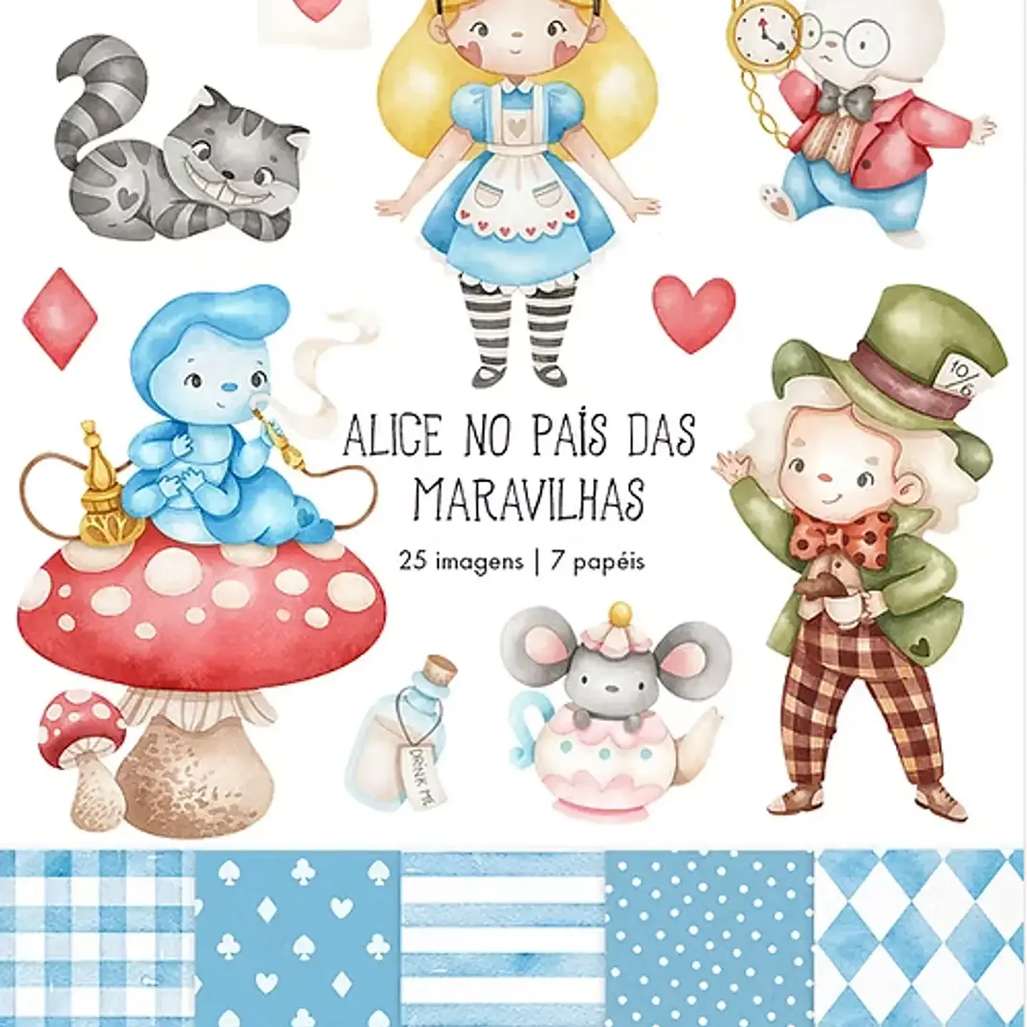 Kit Digital Alice no País das Maravilhas 1