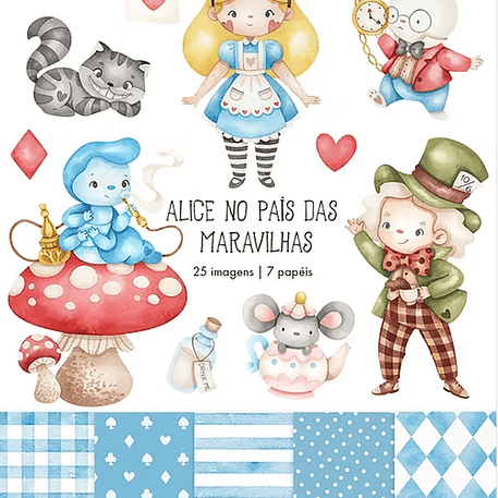 Kit Digital Alice no País das Maravilhas 1