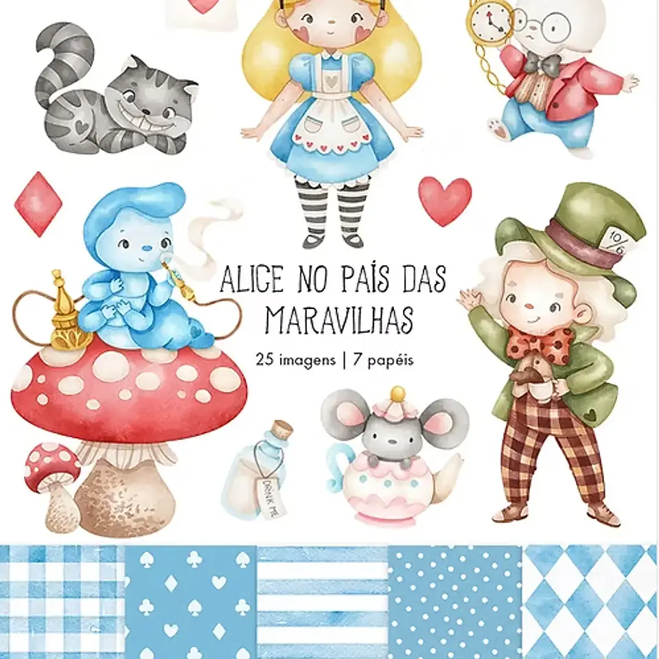 Kit Digital Alice no País das Maravilhas 1
