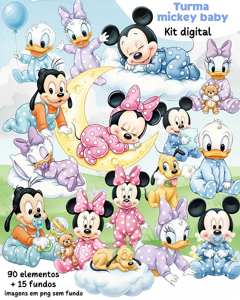Kit Digital Turma do Mickey Baby