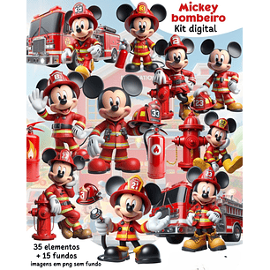 Kit Digital Mickey Bombeiro