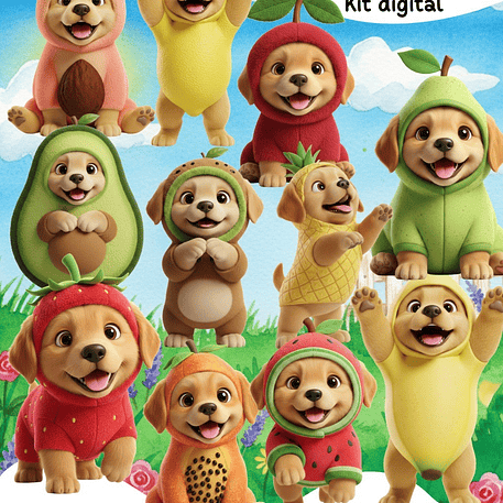Kit Digital Doguinhos Frutinhas 1