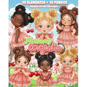 Kit Digital Meninas Cerejinhas