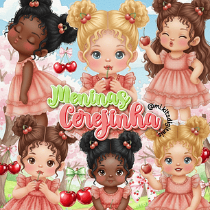Kit Digital Meninas Cerejinhas