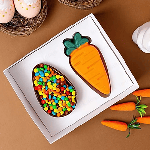 Arquivo páscoa caixa ovo 100g + cenoura