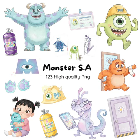 Kit Digital Monstros S.A Aquarela