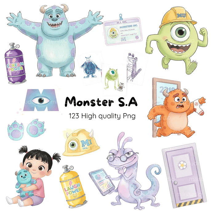 Kit Digital Monstros S.A Aquarela 1