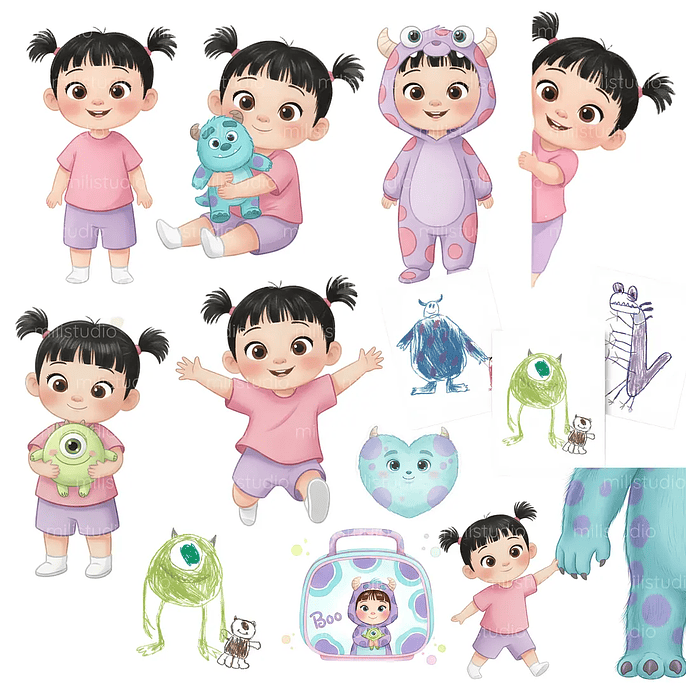 Kit Digital Monstros S.A Aquarela 2