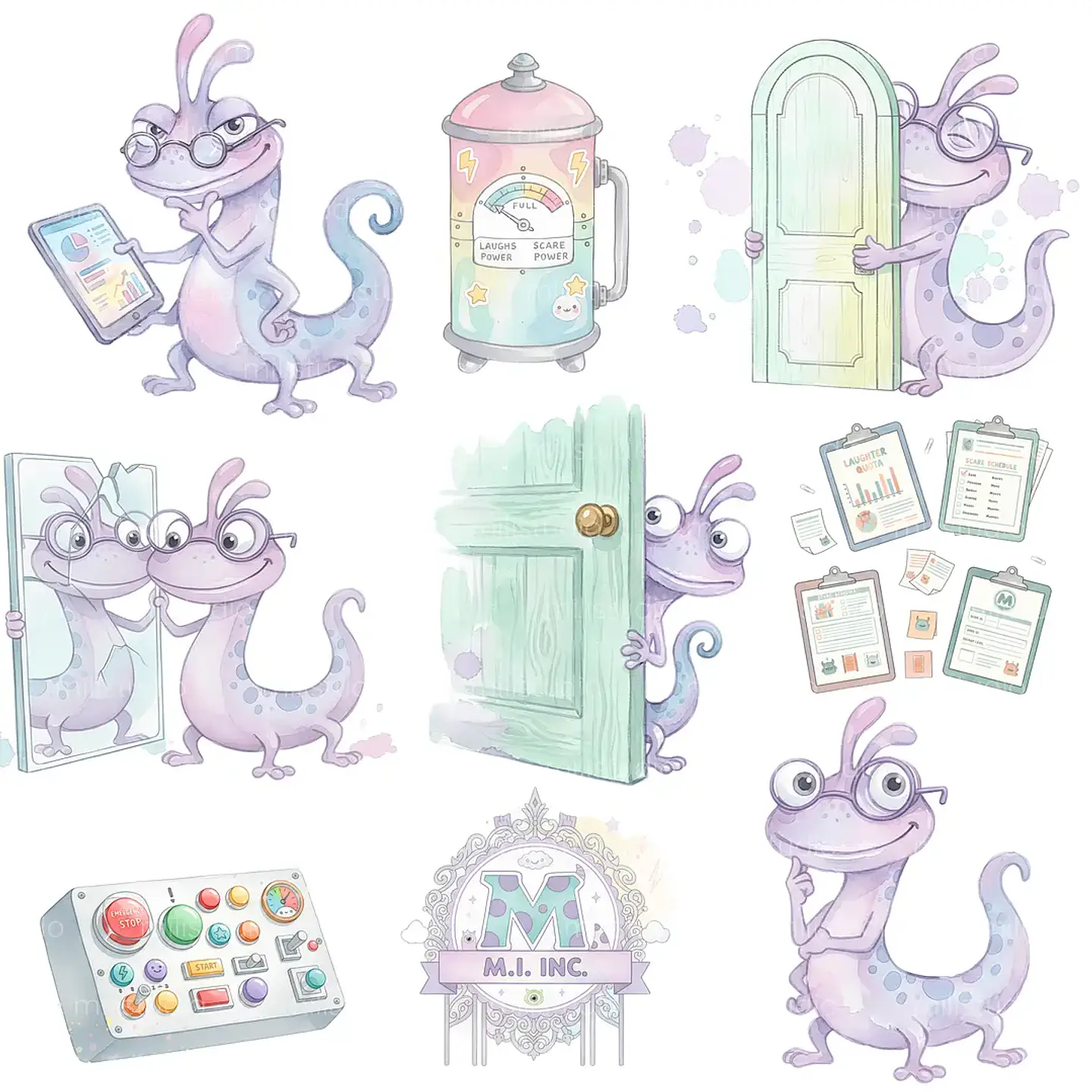 Kit Digital Monstros S.A Aquarela 4