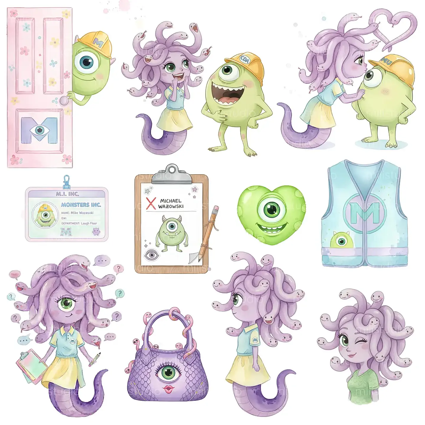Kit Digital Monstros S.A Aquarela 9