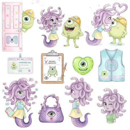 Kit Digital Monstros S.A Aquarela 9