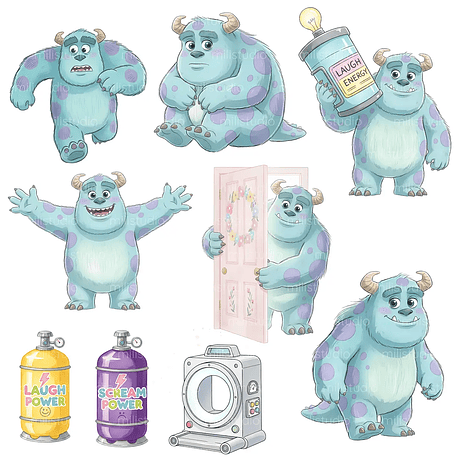 Kit Digital Monstros S.A Aquarela 14