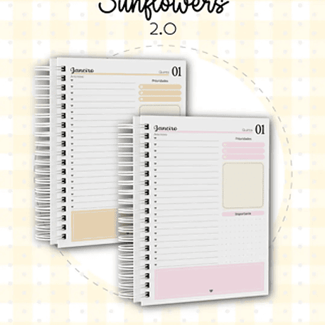 Arquivo Coleção Agenda Sunflowers Girassol - Dream Arts 8