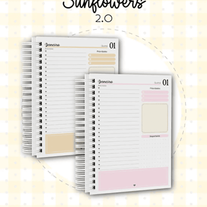 Arquivo Coleção Agenda Sunflowers Girassol - Dream Arts 8
