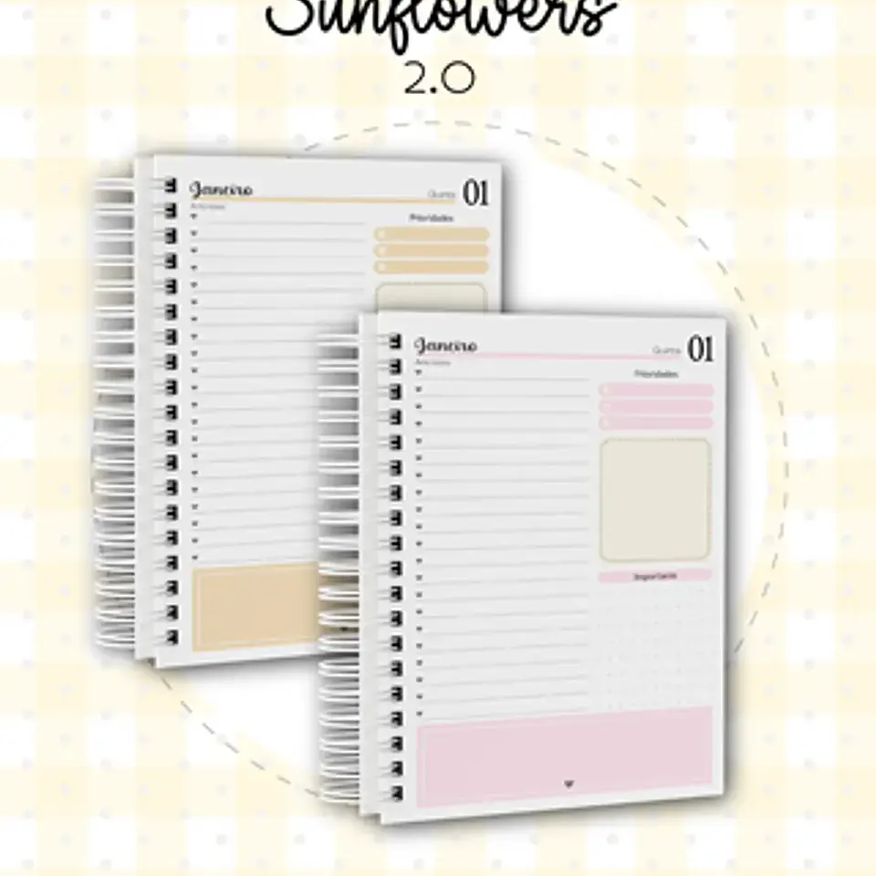 Arquivo Coleção Agenda Sunflowers Girassol - Dream Arts 8
