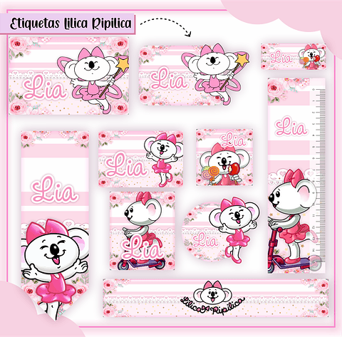 Arquivo Etiqueta Escolar Lilica Ripilica