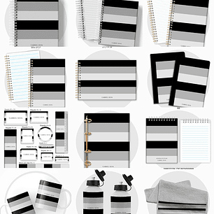 Arquivo Escolar Neutro Cinza Preto 2026