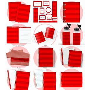 Arquivo Escolar Vermelho Neutro 2026